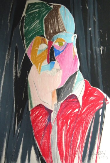Картина под названием "Retrat de Francis B…" - Gabriele Donelli, Подлинное произведение искусства, Пастель