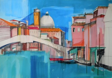 Pittura intitolato "Vue de Venise" da Gabriele Donelli, Opera d'arte originale, Acrilico