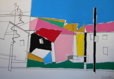 Картина под названием "Country houses" - Gabriele Donelli, Подлинное произведение искусства, Акрил