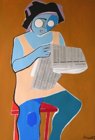 Painting titled "Lesen" by Gabriele Donelli, Original Artwork, Acrylic