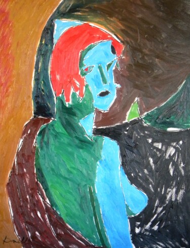 Pittura intitolato "Portrat eines madch…" da Gabriele Donelli, Opera d'arte originale, Olio