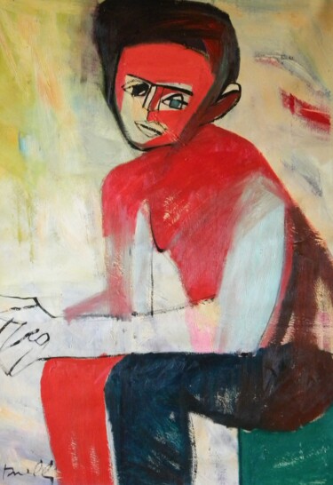 Pintura intitulada "Portrait de Egon Sc…" por Gabriele Donelli, Obras de arte originais, Óleo