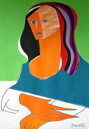 Peinture intitulée "Portrait of Monna L…" par Gabriele Donelli, Œuvre d'art originale, Acrylique