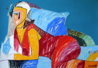 Painting titled "Dziewczyna lezy" by Gabriele Donelli, Original Artwork, Acrylic