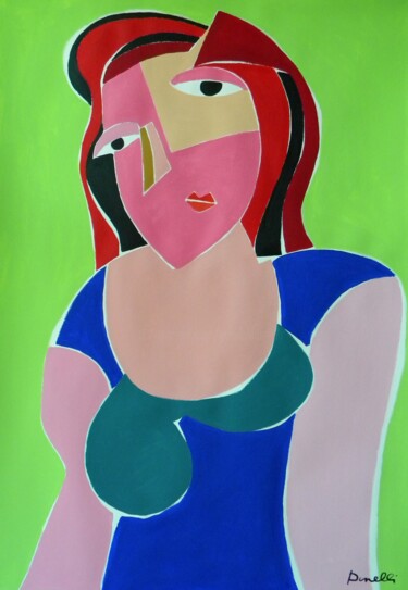Malerei mit dem Titel "Ritratto di donna" von Gabriele Donelli, Original-Kunstwerk, Acryl