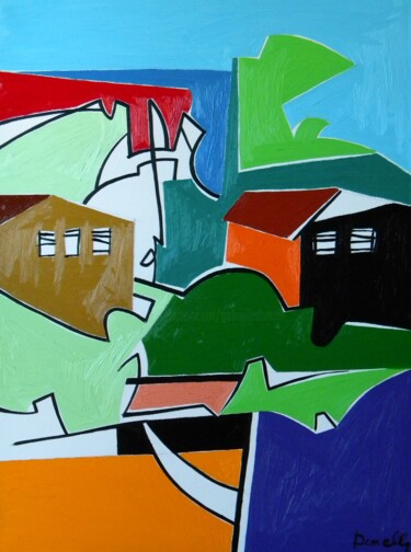 "Houses in the count…" başlıklı Tablo Gabriele Donelli tarafından, Orijinal sanat, Petrol