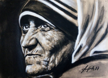 Pintura intitulada "Madre Teresa di Cal…" por Gabriele Ionfrida, Obras de arte originais, Outro