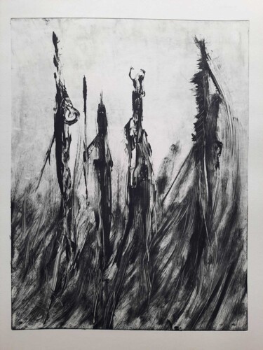 Εκτυπώσεις & Χαρακτικά με τίτλο "Guerrieri" από Gabriele Montani, Αυθεντικά έργα τέχνης, Μονοτυπία