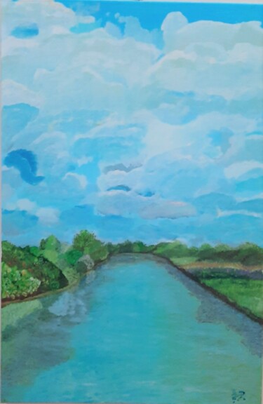Pintura intitulada "Essere fiume" por Gabriele Provana, Obras de arte originais, Óleo