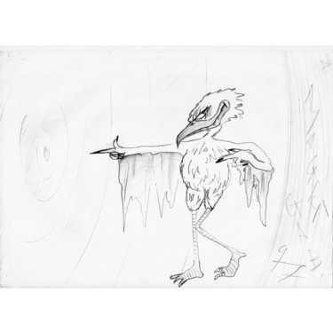 Disegno intitolato "uccello cattivo / b…" da Gabriele Magrì, Opera d'arte originale, Altro