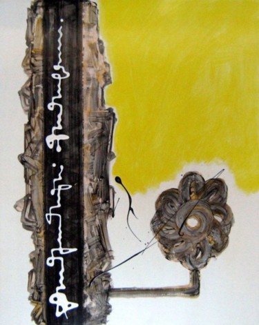 Pittura intitolato "Lettere (il fiore )" da Guerra Delle Fragole, Opera d'arte originale