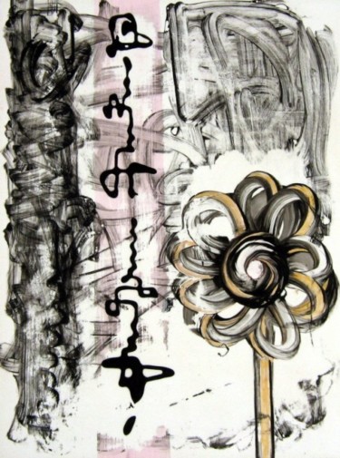 Pittura intitolato "Lettere (il fiore )" da Guerra Delle Fragole, Opera d'arte originale