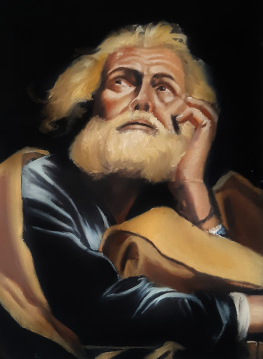 Картина под названием "Saint Peter - Batoni" - Gabriel Graciute, Подлинное произведение искусства, Масло
