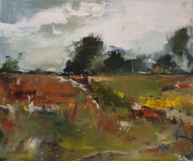Pintura intitulada "gk-autumn-fields.jpg" por Gabriel Knollys, Obras de arte originais, Óleo