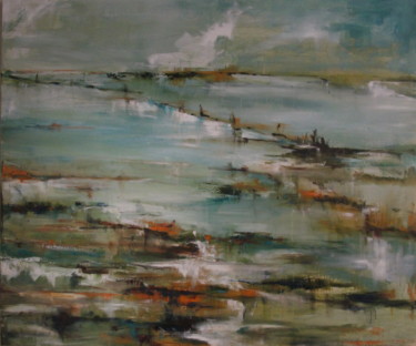 Malerei mit dem Titel "gk-coastal-abstract…" von Gabriel Knollys, Original-Kunstwerk, Öl