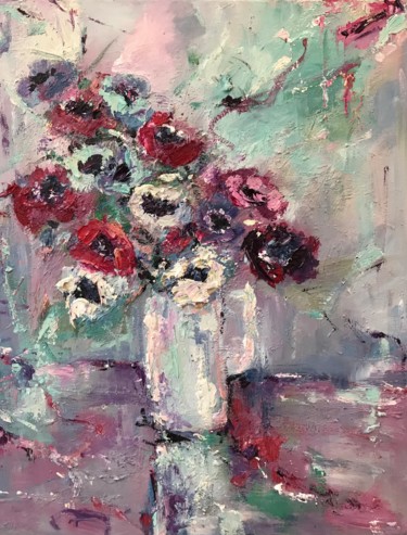 Painting titled "Anenomes" by Gabriel Knollys, Original Artwork, Oil