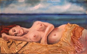 Pittura intitolato "Al sole" da Gabriella Dumas, Opera d'arte originale
