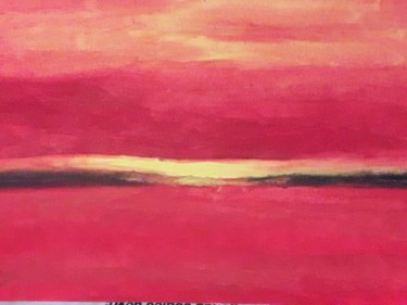 Painting titled "Rosso tramonto" by Gabriella Lupo, Original Artwork, Oil