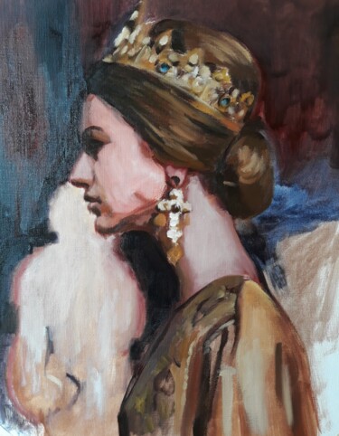 Painting titled ""Couronnée"" by Gabrielle Kovesdi, Original Artwork, Oil