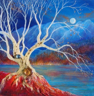 Peinture intitulée "Arbre Lune" par Gabrielle Artjoy, Œuvre d'art originale