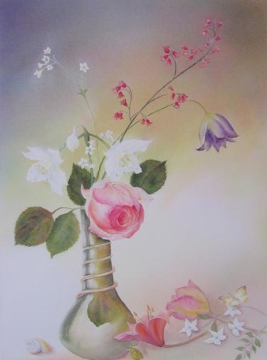 Peinture intitulée "Bouquet précieux 37…" par Gabrielle Artjoy, Œuvre d'art originale