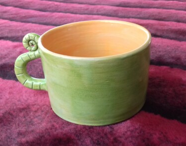 Design intitulada "Tasse à café verte…" por Gabriel Tremblay, Obras de arte originais, Cerâmica