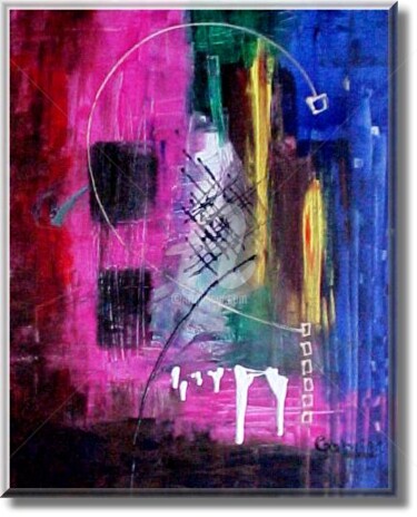 Painting titled "Bottle of Champagne…" by Gabriele Neuert (Gabrill), Original Artwork