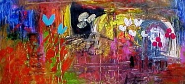 Malerei mit dem Titel "Fleurs Monaco" von Gabriele Neuert (Gabrill), Original-Kunstwerk