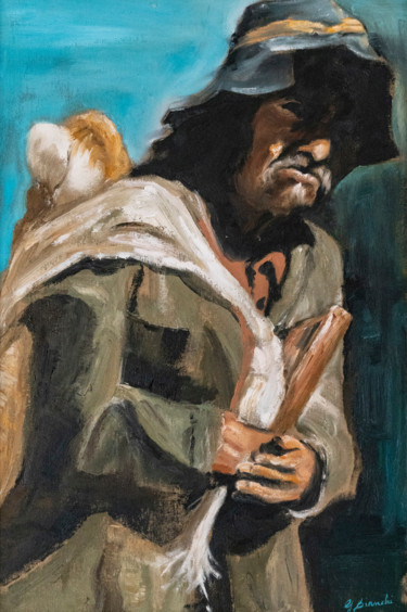 Pittura intitolato "Il viaggiatore del…" da Gabry Bianchi, Opera d'arte originale, Olio