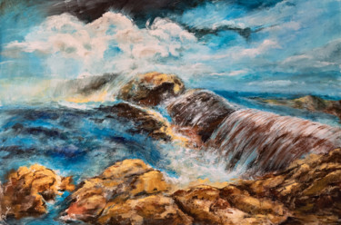 Pittura intitolato "La potenza del mare" da Gabry Bianchi, Opera d'arte originale, Acrilico
