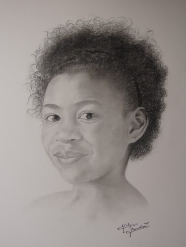 Drawing titled "Sandrine" by Gaby Bourlier, Original Artwork, Graphite