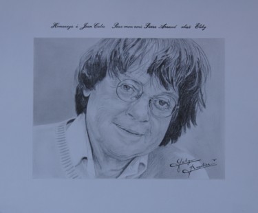 Drawing titled "Hommage à Jean Cabu" by Gaby Bourlier, Original Artwork