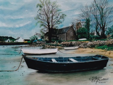 Saint-Philibert Dessin intitulée "Saint-Philibert" par Gaby Bourlier, Œuvre d'art originale, Pastel
