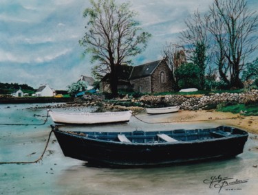 Dibujo titulada "Saint-Philibert" por Gaby Bourlier, Obra de arte original, Pastel