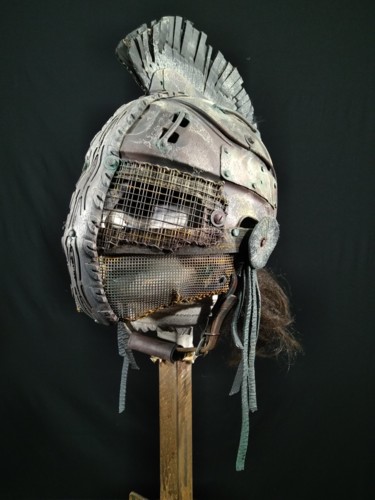Sculpture titled "Gladiator helmet" by Igor Gadreaud (Gad the Brand), Original Artwork, Plastic
