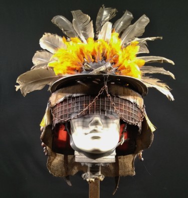 Escultura intitulada "Orange Hat" por Igor Gadreaud (Gad the Brand), Obras de arte originais, Plástico