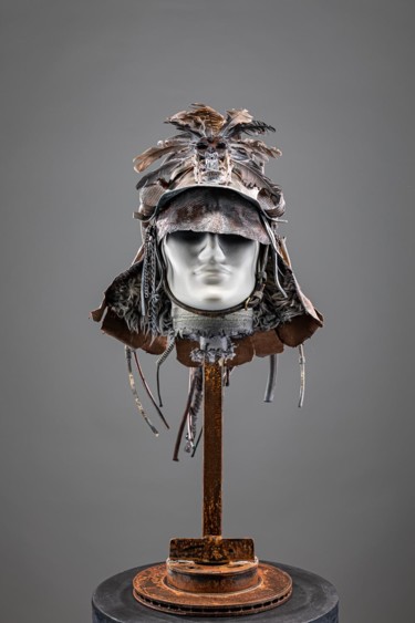 Skulptur mit dem Titel "Winter Shaman Headd…" von Igor Gadreaud (Gad the Brand), Original-Kunstwerk, Kunststoff