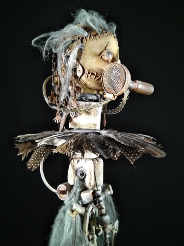 Skulptur mit dem Titel "Creepy Doll Scepter" von Igor Gadreaud (Gad the Brand), Original-Kunstwerk, Kunststoff