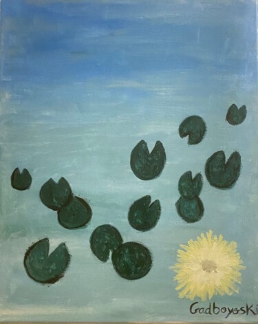 Картина под названием "La fleur" - Gadboyoski, Подлинное произведение искусства, Акрил Установлен на Деревянная рама для нос…