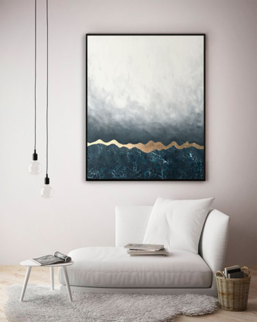 Abstract Landscape Painting titled "Abstract Landscape" by Sonia Gadz., Original Art, Acrylic Mounted on Stretcher frame