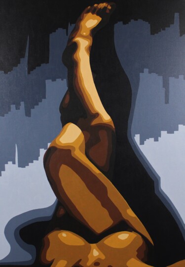 Schilderij getiteld "Cabaret" door Gael-Dwight, Origineel Kunstwerk, Acryl Gemonteerd op Frame voor houten brancard