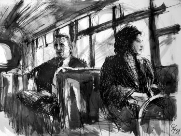 Disegno intitolato "Rosa Parks" da Gaël Gao, Opera d'arte originale, Inchiostro