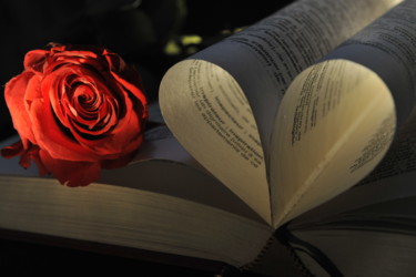 Photography titled "ROSE AND BOOK" by Gaël Judic, Original Artwork, Digital Photography