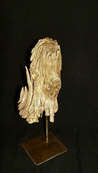 Escultura titulada "Tête de poulpe" por Gaël Maryn, Obra de arte original, Madera