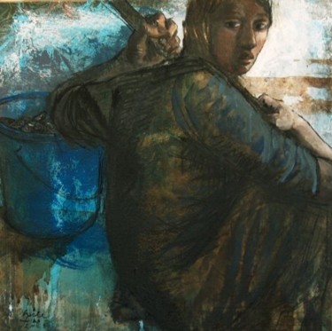 Painting titled "A l'affut" by Gaele Flao, Original Artwork