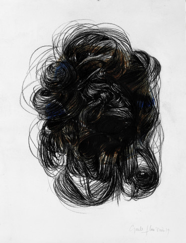 Рисунок под названием "Etoupe 11" - Gaele Flao, Подлинное произведение искусства, Древесный уголь