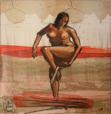 Peinture intitulée "Vestiaire 19" par Gaele Flao, Œuvre d'art originale