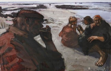Painting titled "L'heure de la sèche" by Gaele Flao, Original Artwork