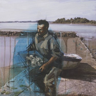 Painting titled "Retours de pêche" by Gaele Flao, Original Artwork