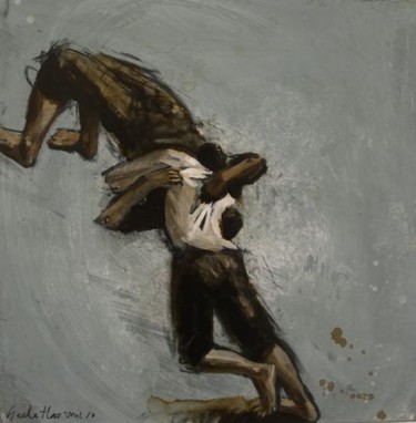 Pittura intitolato "Lutte enlevée" da Gaele Flao, Opera d'arte originale